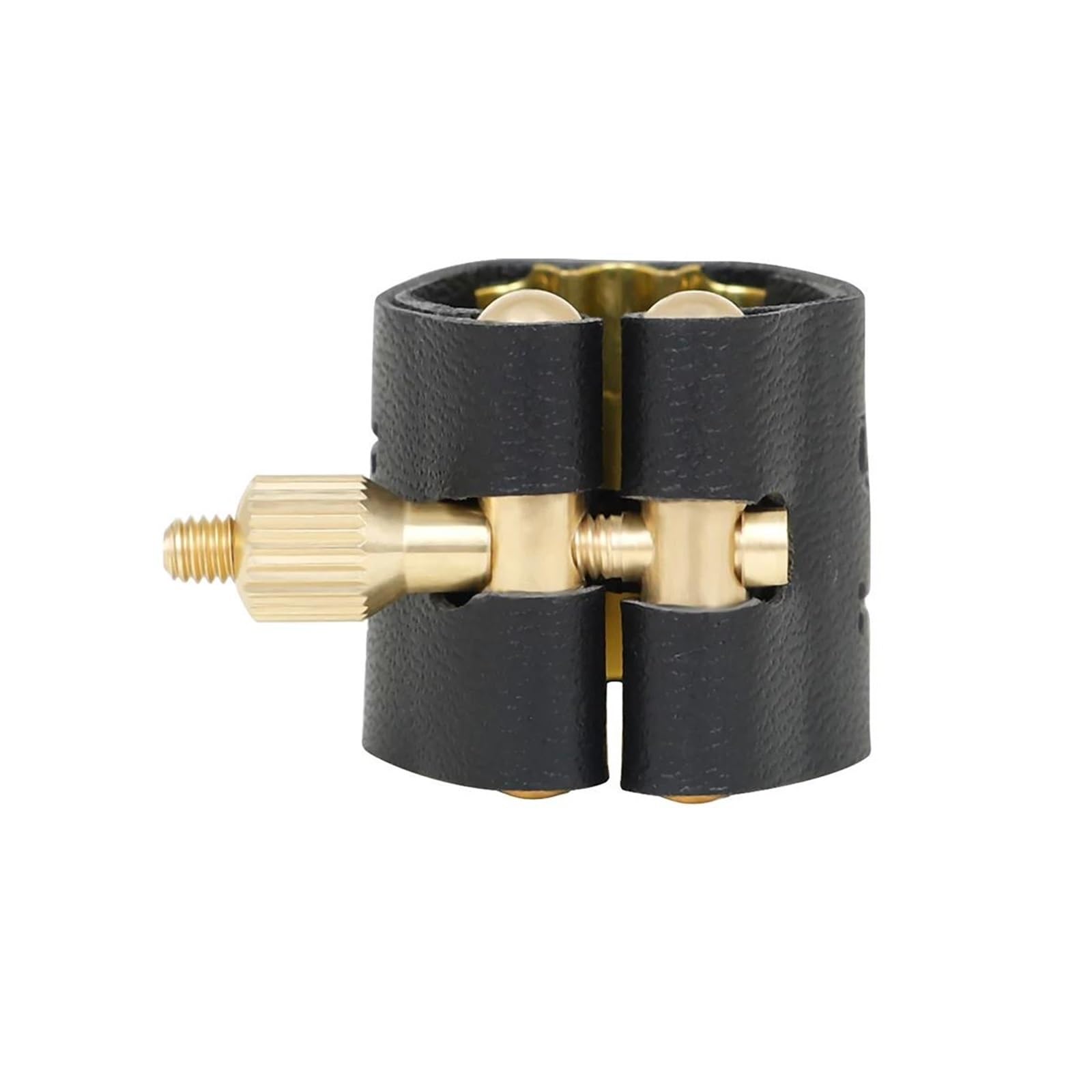 Kit de Accesorios saxofón Boquilla De Saxofón Soprano De Cuero Con Tapa, Hebilla De Metal, Clip De Abrazadera, Accesorios Para Instrumentos De Viento De Madera, Abrazadera De Hebilla