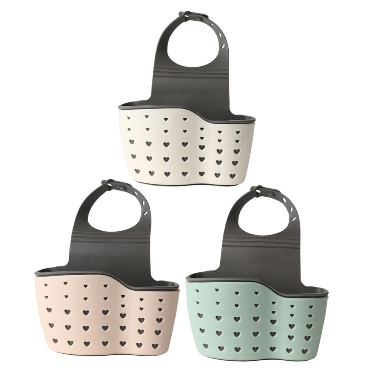 3pcs Kitchen Drainer Basket Shelving Brackets Stainless Steel Shelf Brackets Kitchen Sink Sponge Holder Hanging Organizer Sink Strainers for Kitchen Sink Opp