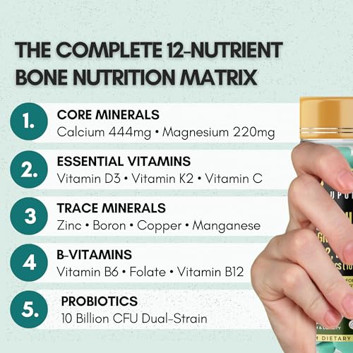 Image of Calcium and Vitamin D3 Tablets | 15 Actives: Calcium Magnesium Zinc with K2 MK-7 & Probiotics | Gentle on Stomach . High Absorption | Bone Health Supplement | 90 Veg Tablets (45 Days)