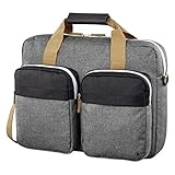 Hama Laptoptasche 40 cm, 15,6 Zoll (gepolsterte Umhängetasche mit Tragegurt und Handgriff, Schultertasche für Damen und Herren, Aktentasche mit Platz für Zubehör) schwarz, grau