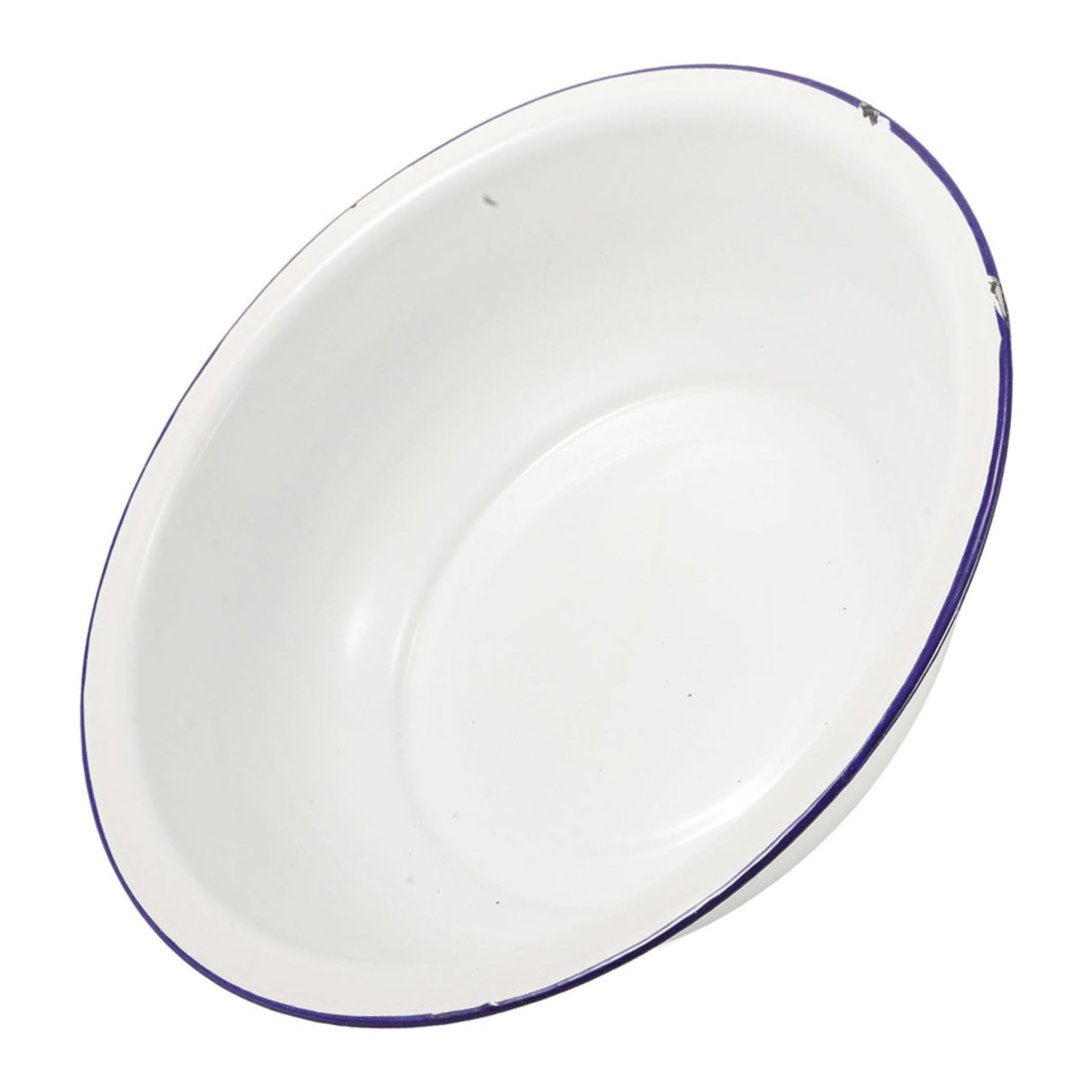 Vintage Emailleschüssel 32cm Weiß mit Blauem Rand Weihnachten Party