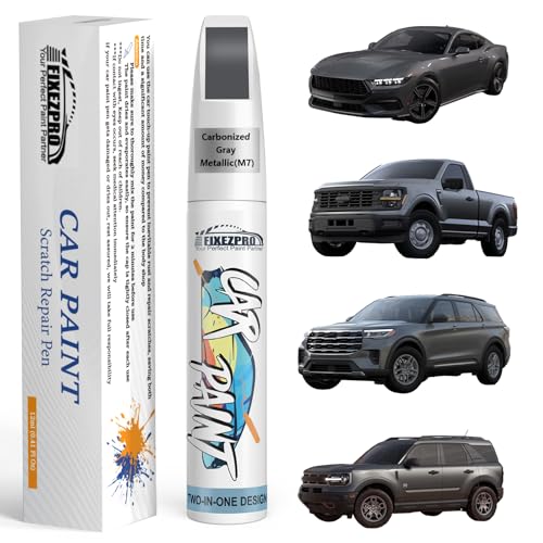 Image of Carbonized Gray Metallic(M7) Touch Up Paint for Ford, Car Paint Scratch Repair Remover Pen Color Exact Match, Quick and Easy Fix Automotive Chips and Nicks Scuff