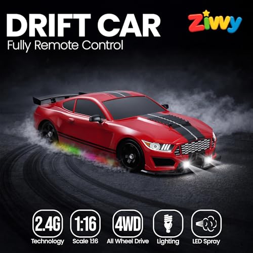 Image of Big Remote Control Car Red | 2.4G Rechargeable Remote Control Drift Car with 150m Range, LED Lights & Music | High-Speed RC Racing ToyBest Gift for Boys & Girls 2 3 4 5 6 7 8+ Years