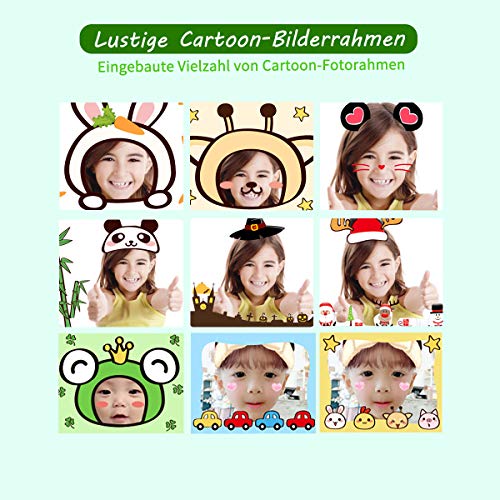 Funkprofi Kinderkamera WiFi 2 Objektive 24 MP HD 2.0" IPS-Bildschirm mit Aufklebern und Cartoon Schutzhülle Digitalkamera für Kinder als Geschenk (Blau) – Bild 6