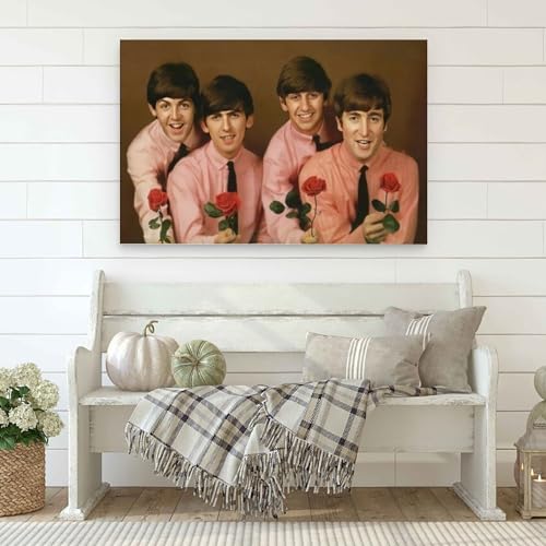 LUISAS Poster d’art vintage des Beatles sur toile – Impression d’art moderne pour chambre à coucher – 30 x 45 cm - Les Beatles, Paul McCartney, John Lennon, RIngo Starr, George Harrison LUISAS Poster d'art vintage des Beatles sur toile - Impression d'art moderne pour chambre à coucher - 30 x 45 cm – Image 4