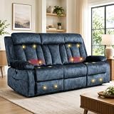 GUEAPY Heat and Massage Power Reclining Sofa