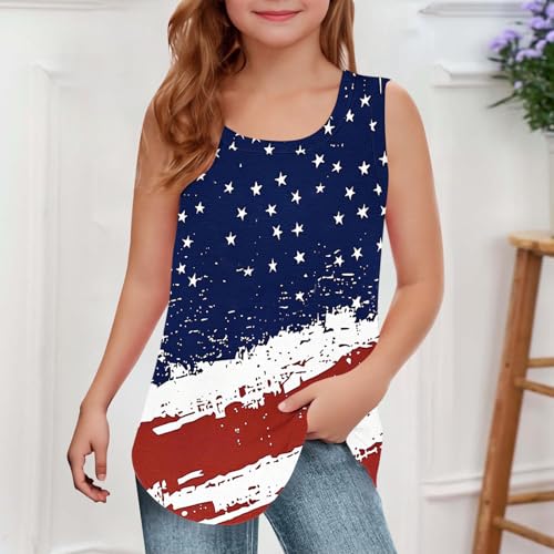 American Flag Tank Tops for Girls 4th of July Graphic Vest Patriotic Summer Sleeveless Shirts Independence Day Tops2