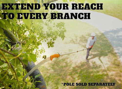 Image of Pruning Manual Hand Saw / / Hand Held or with Extension Manual Pole Saw for Tree Trimming / / Fits All Extension Poles with Standard US Acme Thread / / Tree Limb Hand Saw (Pole Sold Separately)