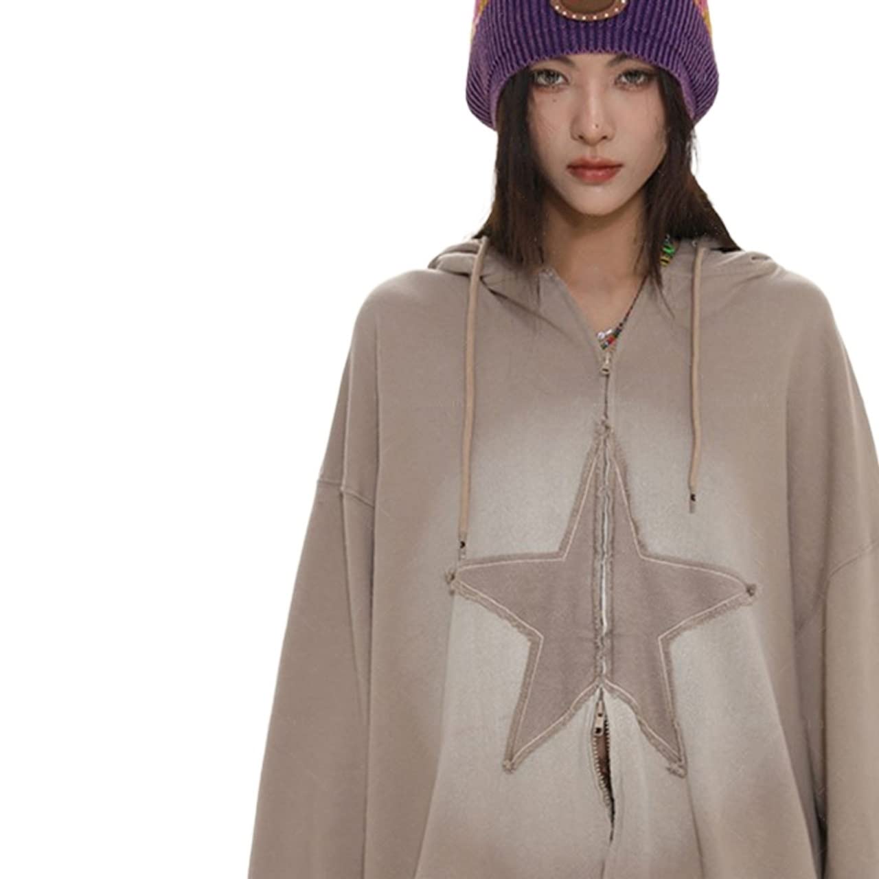 BYIYGSLBYIYGSL Women Y2K Hoodie Jacket Long Sleeve Graphic Zip Up Hoodie 90s Vintage Hooded Sweatshirt Tops E-Girls Streetwear,2022 Loose Couple Sweatshirt (Color : Pink, Size : Small)