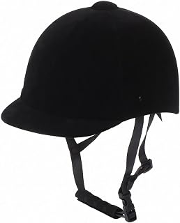 Qianly Velvet Riding Helmet Rounded case Black Riding Helmet Comfortable Fit Sports Gear for Equestrian Use