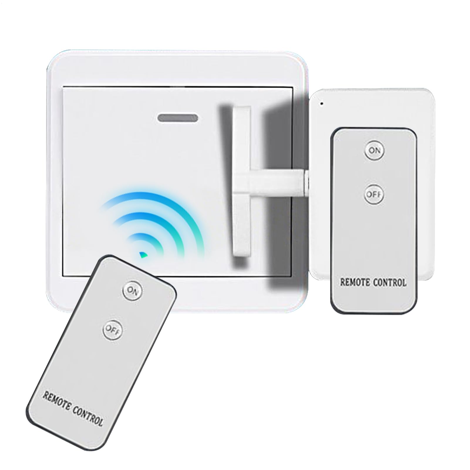 Premitore Pulsanti a Distanza Senza Cablaggio,Interruttore Luci a Distanza con Portata 10 Metri | Telecomando Dimmer Luci Automazione Casa per Camera Dormitorio Porta Auto Ventilatore Domestico