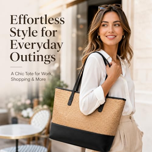Image of QZUnique Straw Handbags Women Summer Beach Straw Hobo Tote Bag Hand Woven Handbag Tassel Shoulder Bag Purse