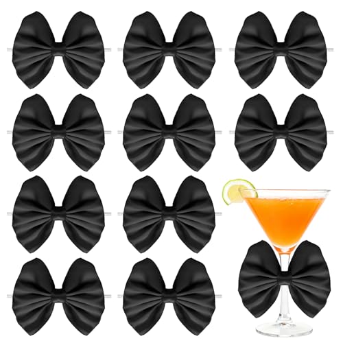 Sdfvsdg 24 Pcs Satin Black Ribbon Twist Tie Bows for Treat Bags 3.5inches Black Bows for Crafts Premade Bows Decorating Gifts Wrapping Bows for Pop Candy Apples Cake Bakery Wedding Party