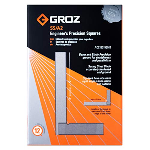 Groz 01000 2" Precision Steel Square, 16 Microns Squareness #TOP4
