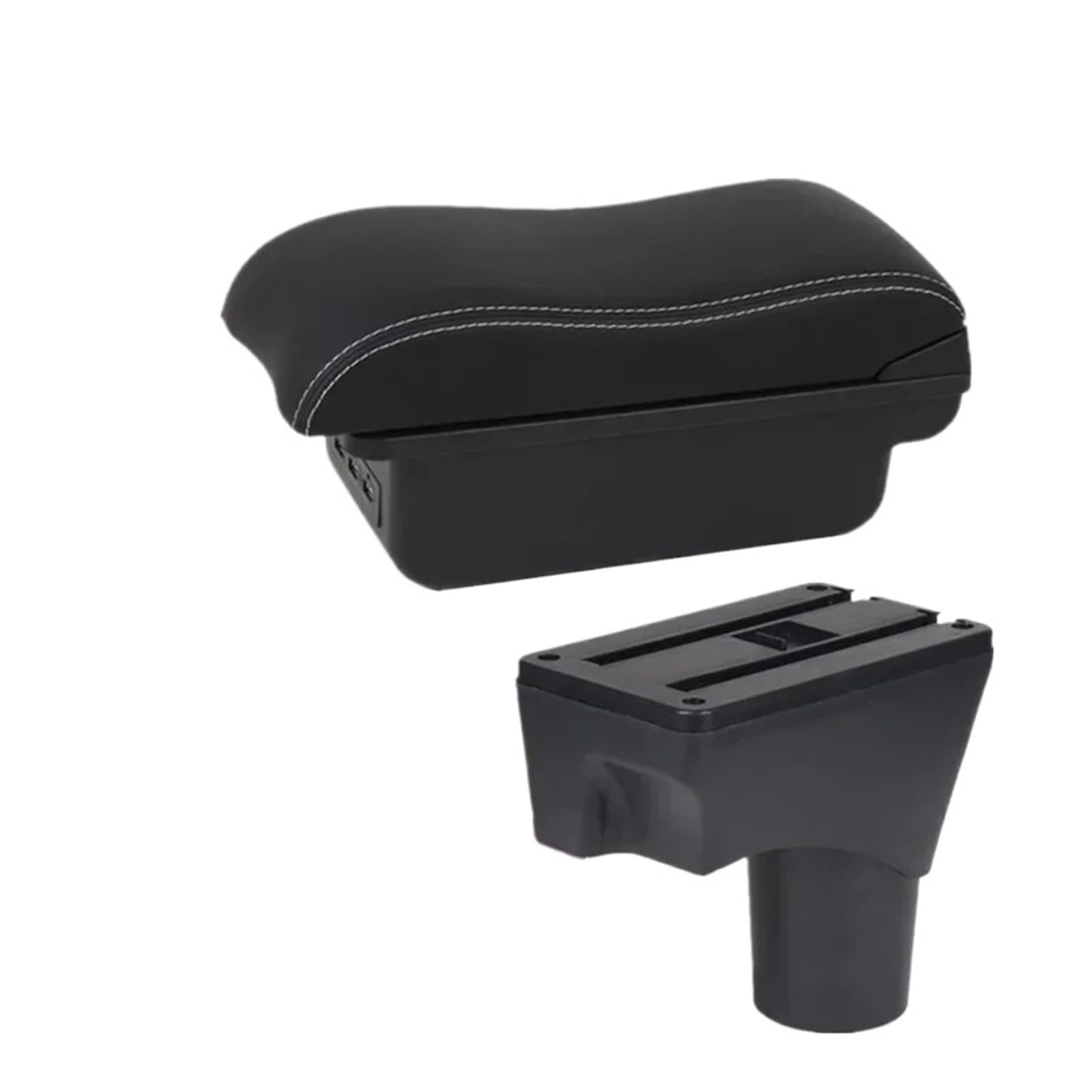 UMDJJU For Nissan For March For Micra K13 For Sunny 2010-2023 Car Armrest Arm Storage Box Retrofit Parts Accessories Car Centre Console Armrest Box(B2 white line 3USB)