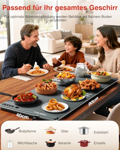 Image of Warming Mat for Food (35 inchx16 inch) - iTRUSOU Extra Large Electric Warming Tray with 7-Level Temp, 500W High-Power & 99H Timer - Rollable XL Large Food Warming Mat for Parties & Buffet