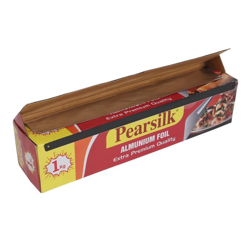 PEARSILK New 1 Kg Net Embossed Aluminium Foil, 18 Micron Thickness, Ultra-Premium, Keeps Food Fresh Always, Perfect for Food Wrapping, Packing, Storing and Serving Food Wrapping Foil (B0CQPG3YWD) Amazon Price History, Amazon Price Tracker