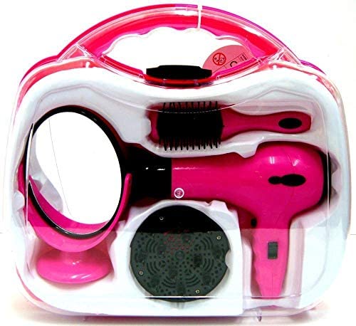 Toyland® Battery Operated Toy Hair Styling Kit - Hairdryer, Mirror, Brush + Case