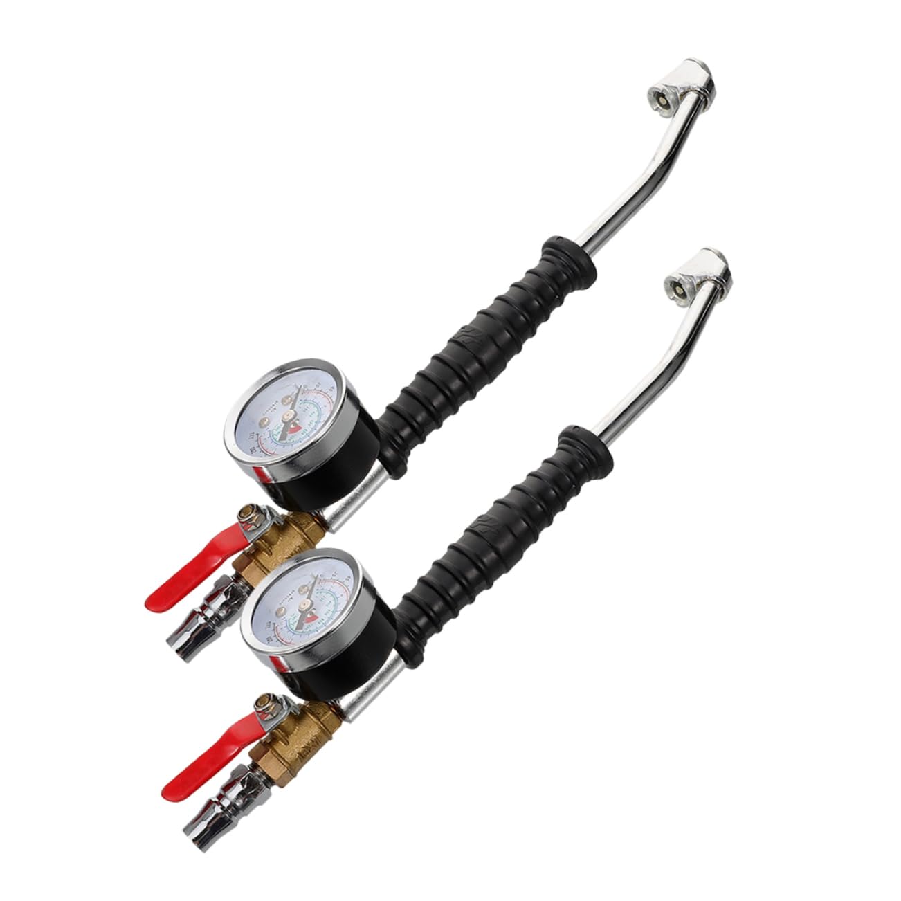 ABOOFAN 2pièces Gonfleur De Pneu Avec Manomètre Et Buse Anglée Outils De Gonflage Pour Voitures Camions Et Vélos Accessoires Pratiques Pour Compresser Air