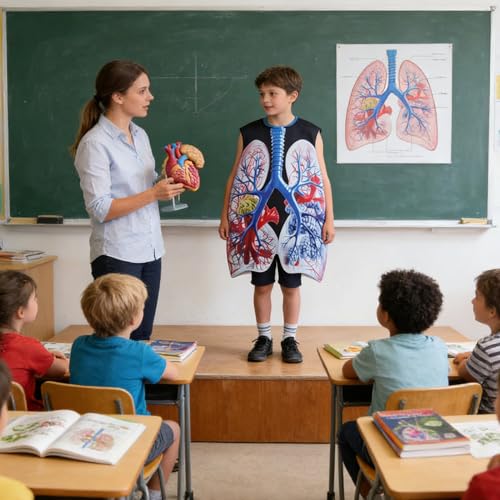 Costume pulmonaire pour expliquer l'anatomie simplement aux enfants