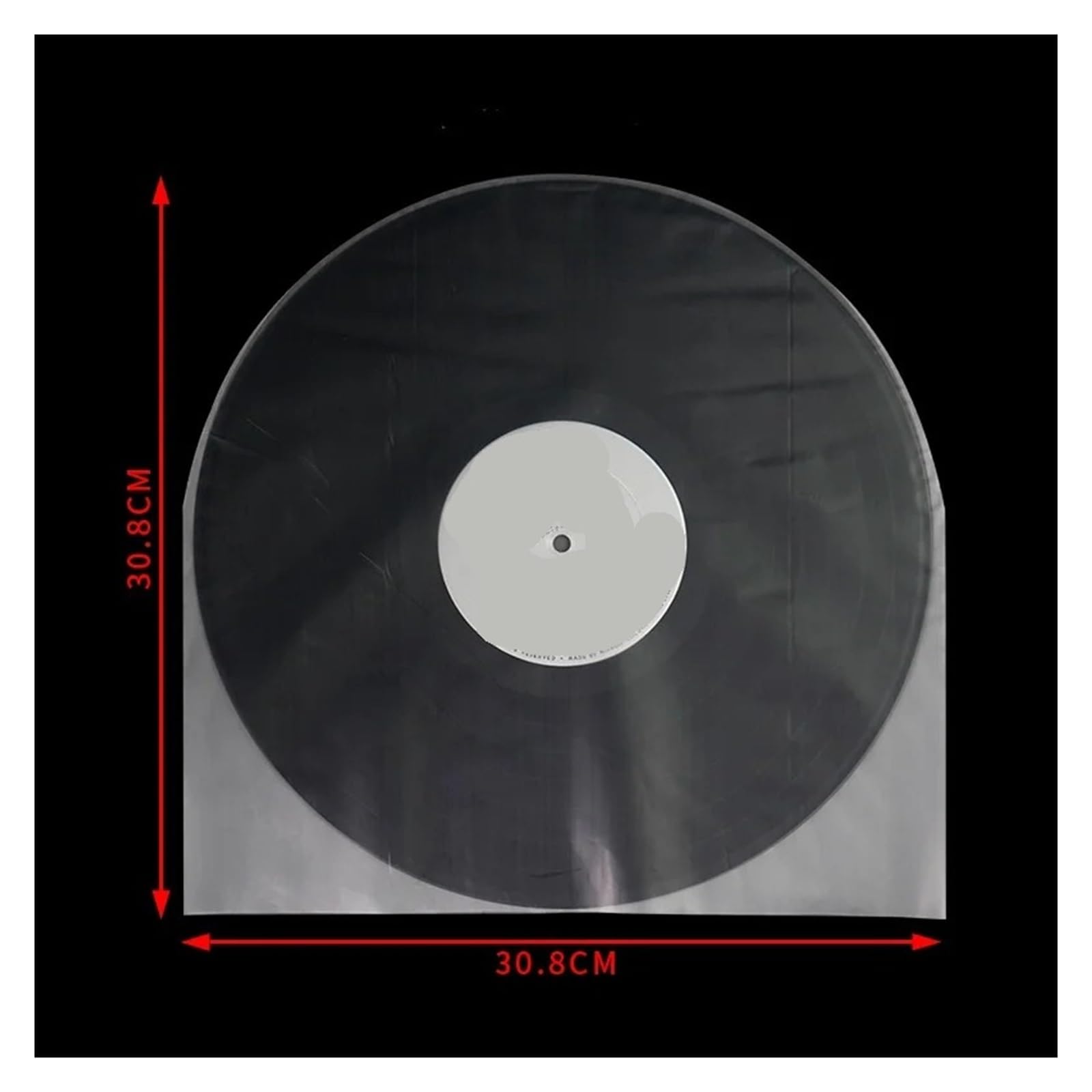 Buste interne in vinile, Confezione Da 50 Buste Interne for Dischi In Vinile In Plastica Trasparente 3 Mil for LP 12'' Quadrate A Semicerchio(Transparent 50pcs Semicircle)