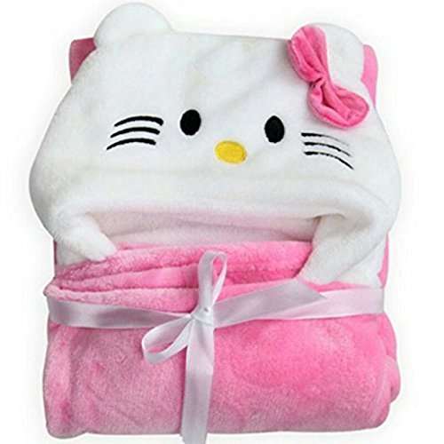 Image of First Kick New Born Baby Blanket Pack of Super Soft Bathrobe Baby Wrapper Durable Fleece Polyester Cum Baby Bath Towel for Baby Boys, Baby Girls, Babies (80cm x 80cm, 0-6 Months) Pink