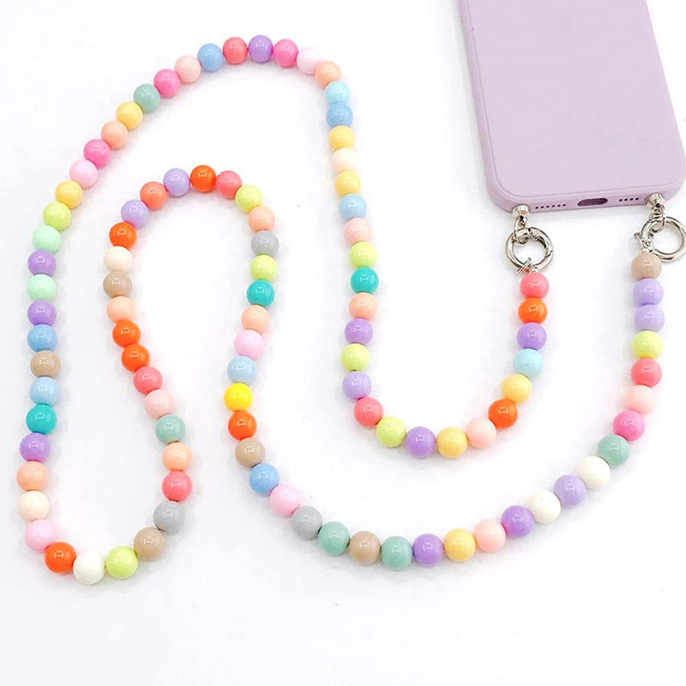 2 Acryl-Handyketten Mit Clip – Bunte Perlenkette Fürs Handy, Kompatibel Mit IPhone & Samsung – Praktisch Für Sport & Alltag