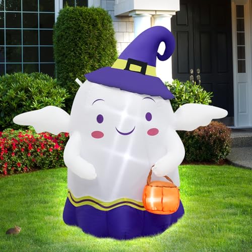 4FT Halloween Inflatable Cute Ghost Decoration Built-in LEDs - image 6