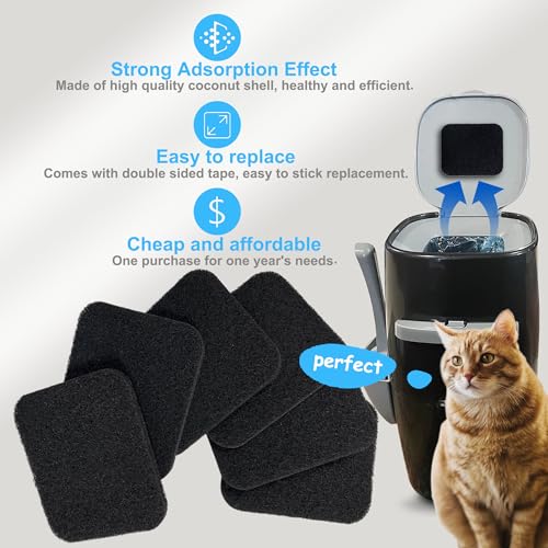 PurifyLogix 6 Pack Charcoal Filters Replacement for Litter Genie Standard Pail, Activated Charcoal Filters Compatible with Litter Genie Cat Litter Box Waste Disposal System for Odor Control (6) - Thumbnail 4