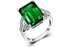 WDIYIEETN Emerald Cocktail Ring: A Regal Statement of Elegance