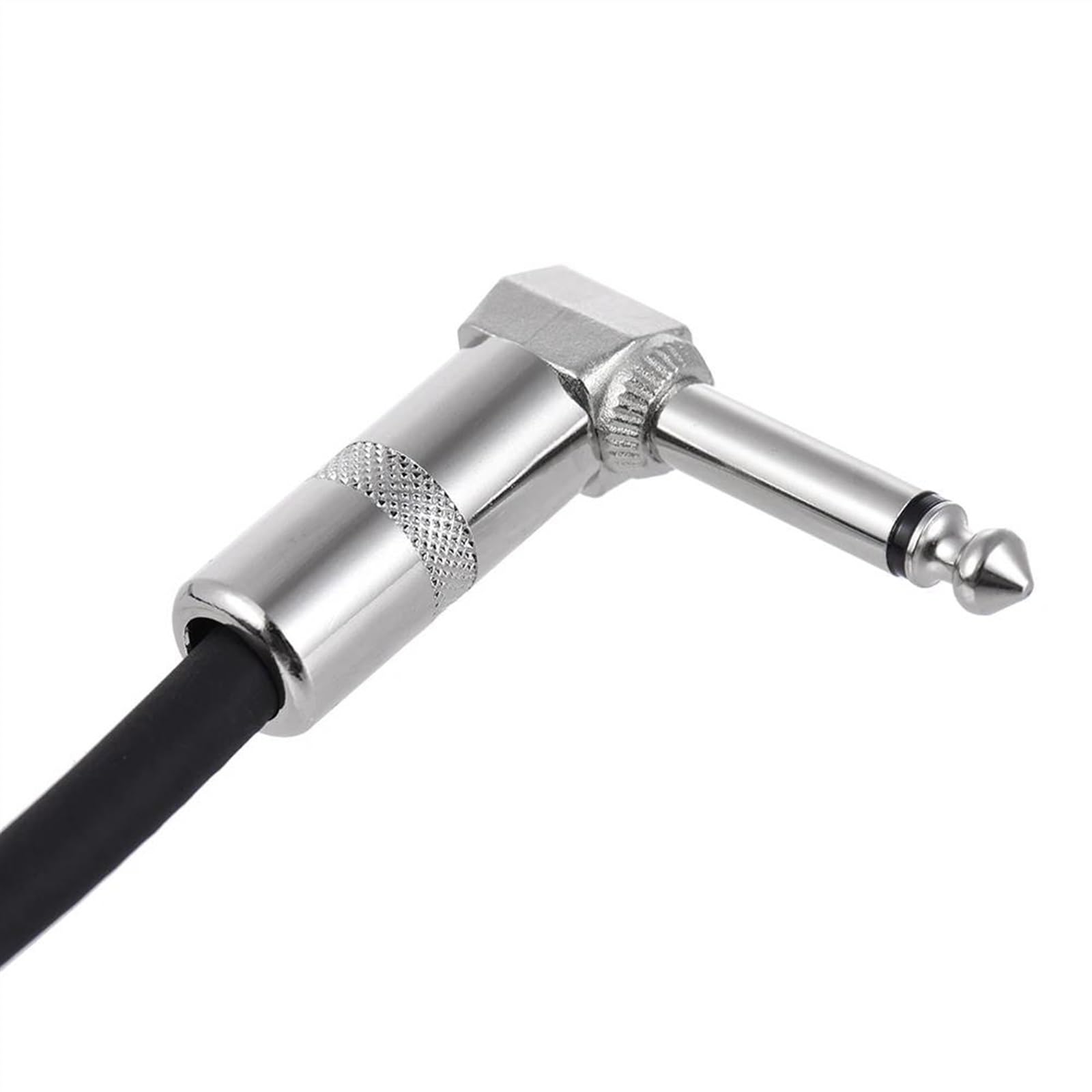 Kabel Audio Do Gitary Zestaw 3 zworek do efektów gitarowych i pedałów do instrumentów 1/4" 6,35 mm, srebrna wtyczka kątowa (Size : 30cm 3pcs)