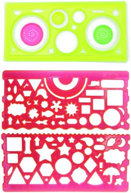 Geometrical Shapes Stencil and Multipurpose Spirograph | Geometric Ruler for Art & Craft| Projects, Scrapbooking, DIY Projects, Drawing Stencil for Home, School, Office (Pack of 1 each)