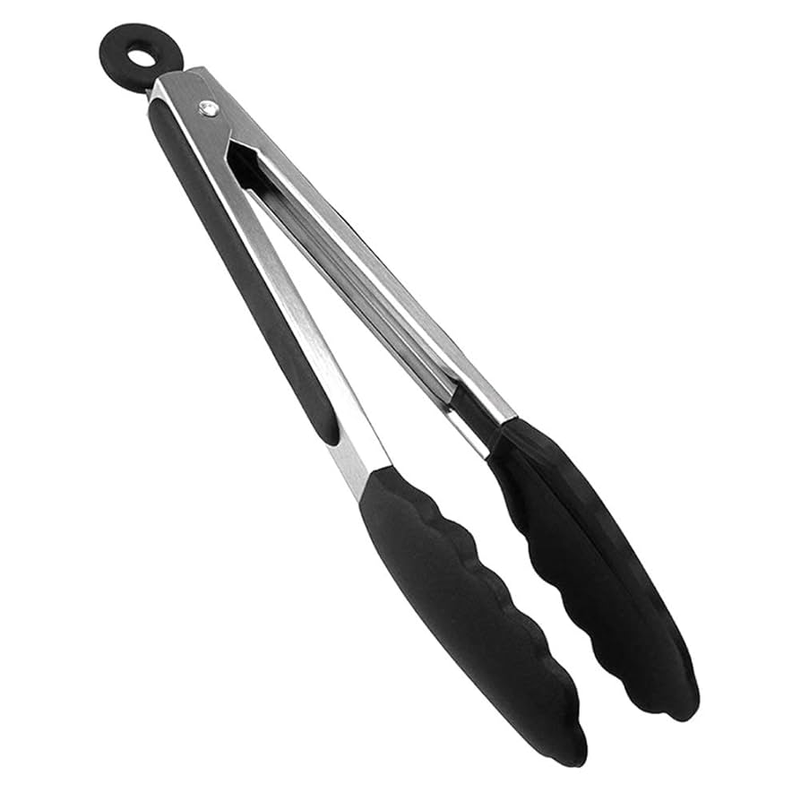 ✨BBQシーズンに！✨キッチントング★シリコン　ブラック5本　(バラ売りも可) Amazon｜karonpeln トング 調理トング シリコン キッチントング