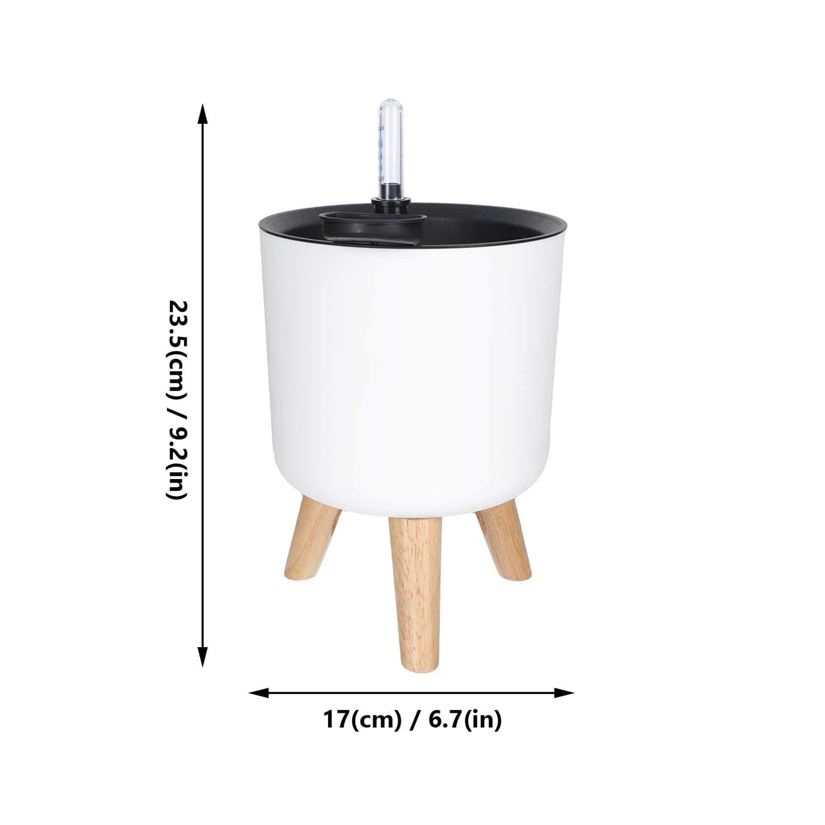 Happyyami 1pièce Pot De Auto-Irrigation Rond avec Indicateur De Eau Grand Cache-Pot Décoratif Intérieur pour Plantes pour Bureau Maison Jardin Cuisine Et Terrasse