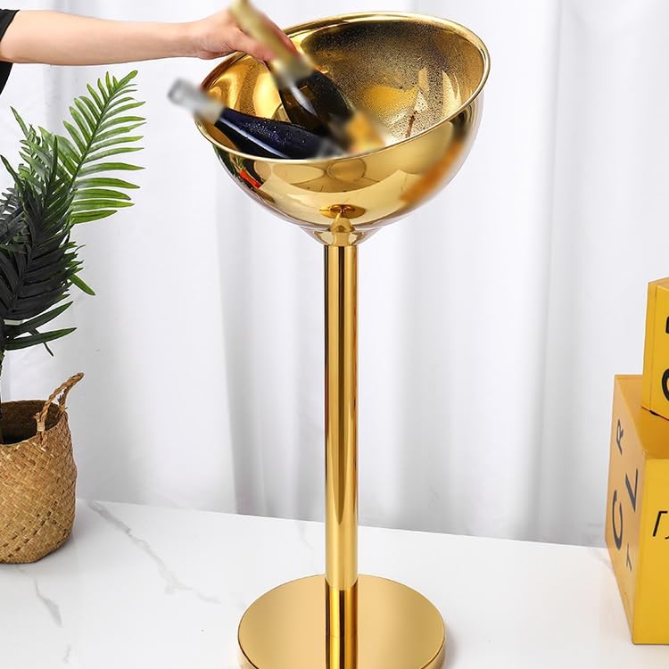 Seaux à Glace Récipient Vertical de Boisson Seau à Glace d'acier Inoxydable Grande capacité | Double paroi(Noir)