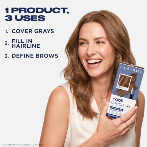 Clairol Root Touch-Up Temporary Concealing Powder, Light Brown, Pack of 3