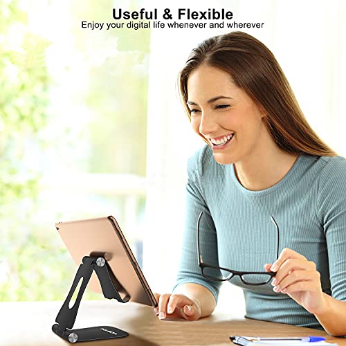 Cell Phone Stand, Yoshine Upgraded Phone Stand For Desk, Adjustable Tablet Stand, Foldable Portable Aluminum Phone Holder, Cradle, Dock For All Iphone Smartphones And Ipad Tablets(4-13In) - Black #TOP6