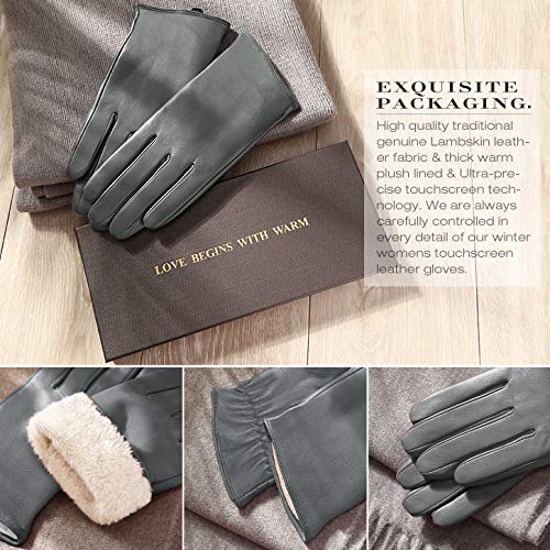 Image of Air Curvey Winter Touch Screen Leather Gloves Womens Driving Glove Warm Lining