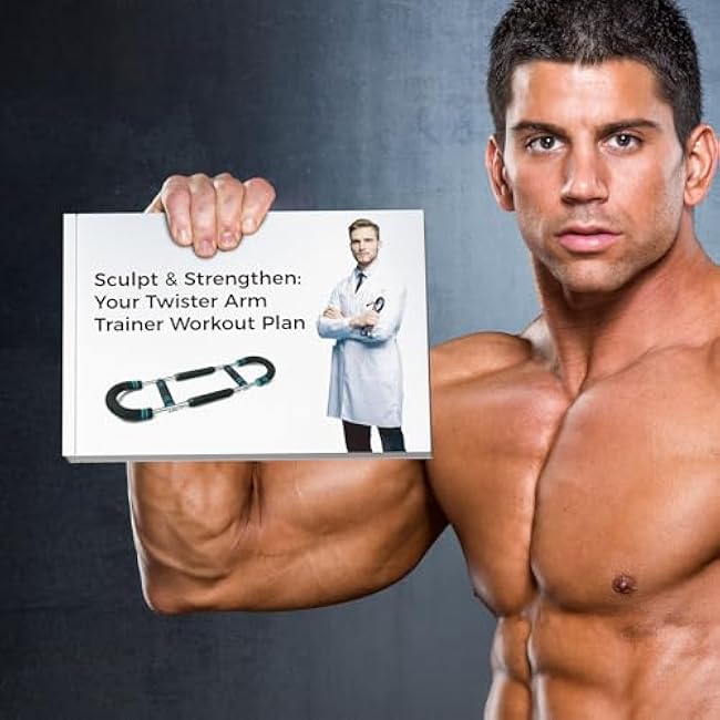 2025 Upgraded 9 Resistance Levels£¨20-140LBS£© Adjustable Twister Arm Trainer with 4 Springs & Workout Poster ¨C Chest Trainer, Arm Trainer, Chest Exerciser for Men, Compact Chest Workout Equipment