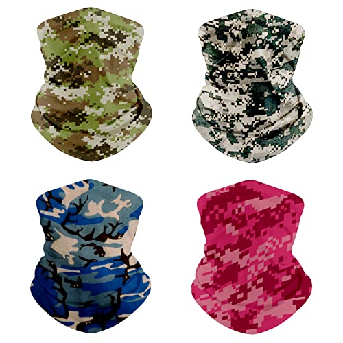 ARMORAY Neck Gaiter Face Mask - 4 Pack Reusable & Washable Cloth Face Cover