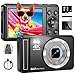 4K 64MP Digitalkamera mit Mikro-SD-Karte, Autofokus Fotoapparat mit 16X Digitalzoom Tragbar Kompaktkamera mit 1200mAh Batterie, USB-Kabel, für Teenager Erwachsene Anfänger