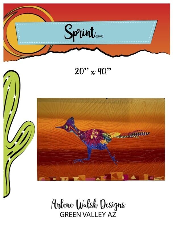 Sprint Collage Complete Quilt Fabric Kit and Applique Pattern Including Backing from Arlene Walsh Designs, Southwest Fabric Kit