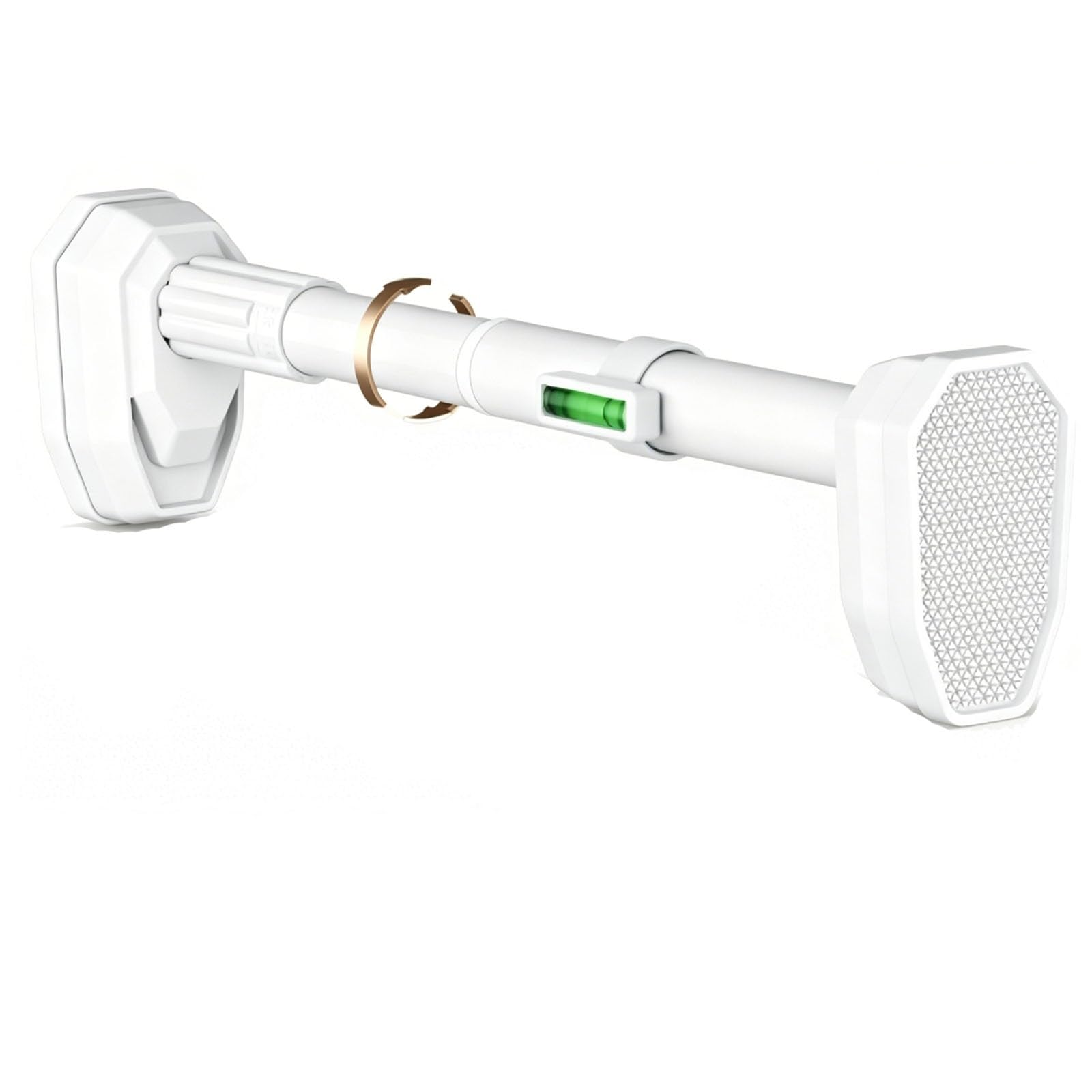 Tension Shower Curtain Rod, Curtain Rods for Windows No Drilling, with Built-in Level Bubble, Suitable for Bathroom Window Closet(White,240-310cm/94-122in)