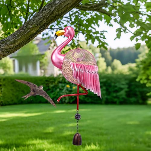 Yinns Bird Feeders - Squirrel Proof Wild Bird Feeder for Outside, Flamingos Shaped Birdfeeders, Metal Hanging Bird Feeder for Garden Patio Yard Decor
