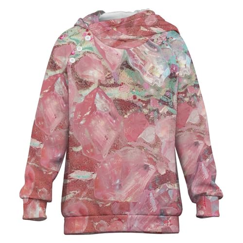 Pink Glitter PatternChildren's Raglan Sleeve Hoodie, Suitable for Home And Outdoor Use