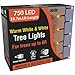 Price comparison product image ANSIO® Christmas Tree Lights 750 LED 18.7m/61ft - Warm & Cool White Cluster Compact Lights for Indoor & Outdoor Decorations Fairy Lights with Timer for Xmas Garden & Party | Mains Powered Green Cable
