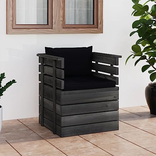 QJBSAVVA Gartensofa Lounge mit Kissen aus massivem Kiefernholz...