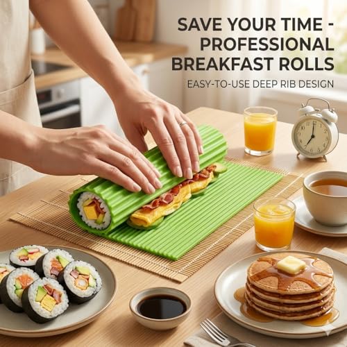 shofilt Premium-Silikon-Sushi-Set – Rollmatte für Anfänger und Kinder, 21,6 x 20,8 cm 3