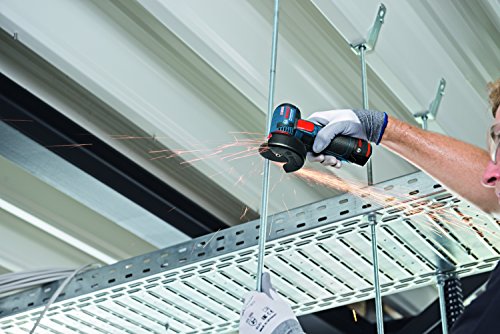 Bosch Professional 12V System Akku Winkelschleifer GWS 12V-76 (inkl. 2x2.0Ah Akku, 5tlg. Trenn- und Schleifscheiben-Set… – Bild 5