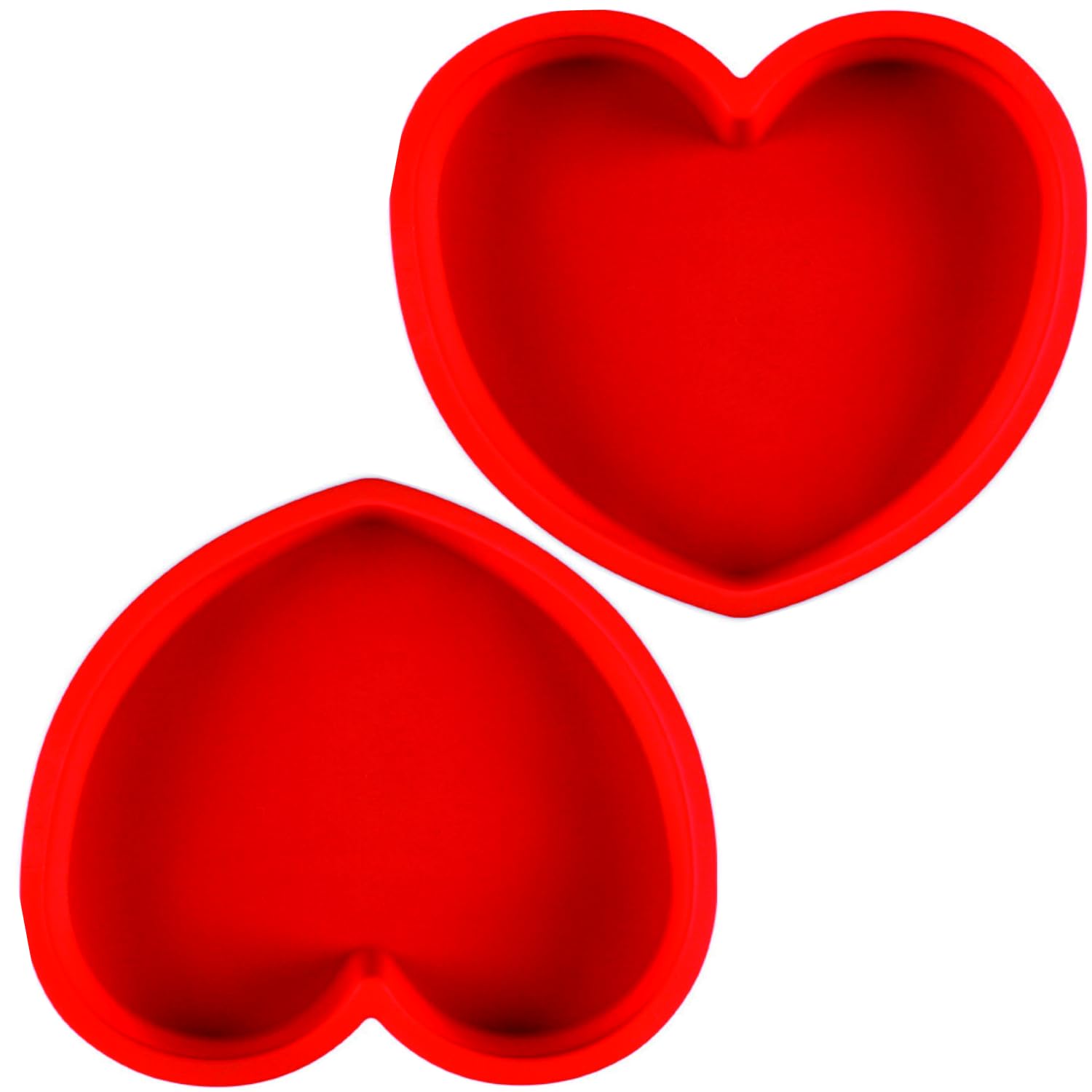 SOV Silicone Cake Pans for Baking, heart shaped Cake Molds, Non-stick silicone bakeware sets for chocolate cakes,brownies,cheesecakes, 2 packs